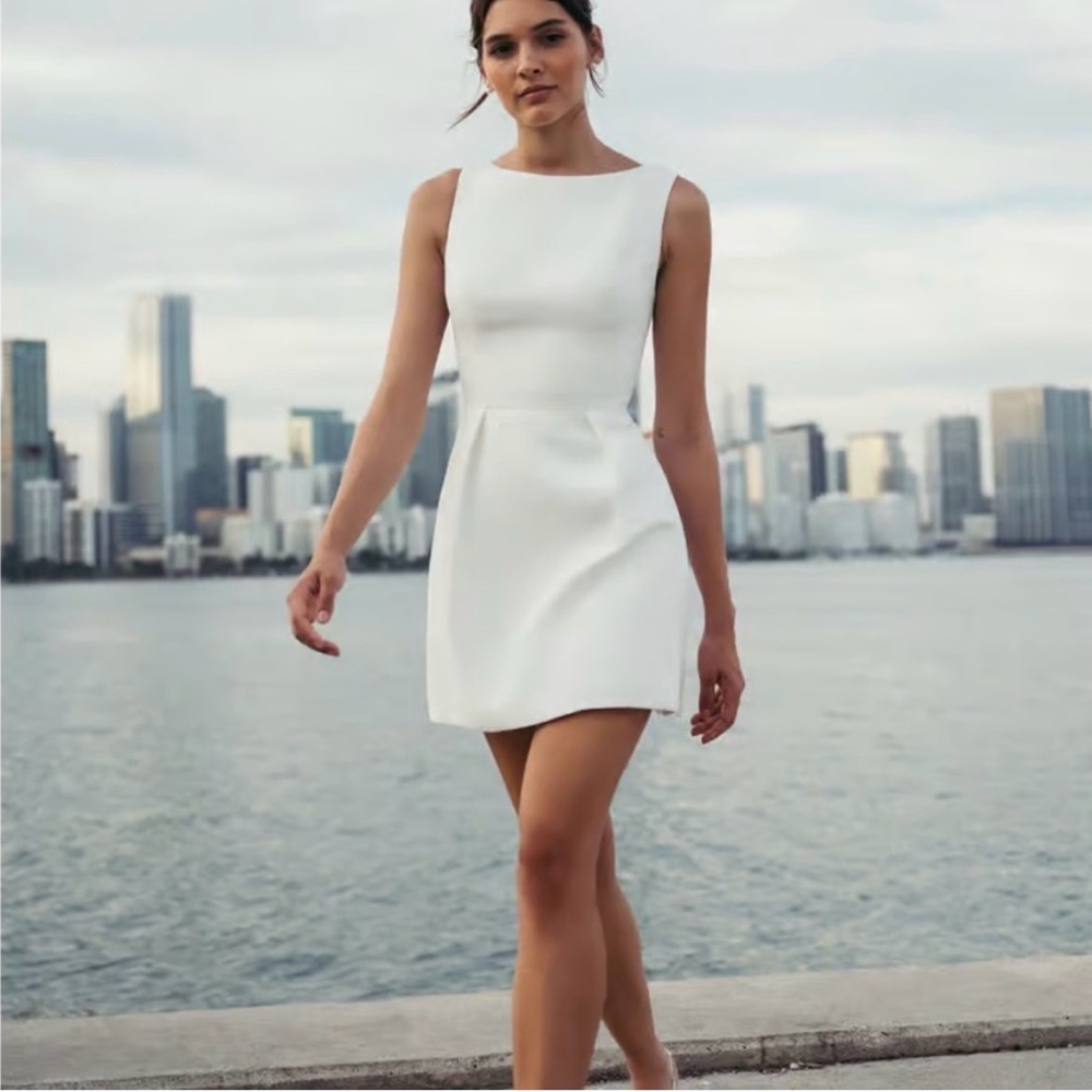 Jenny Yoo Jessica White Mini Dress